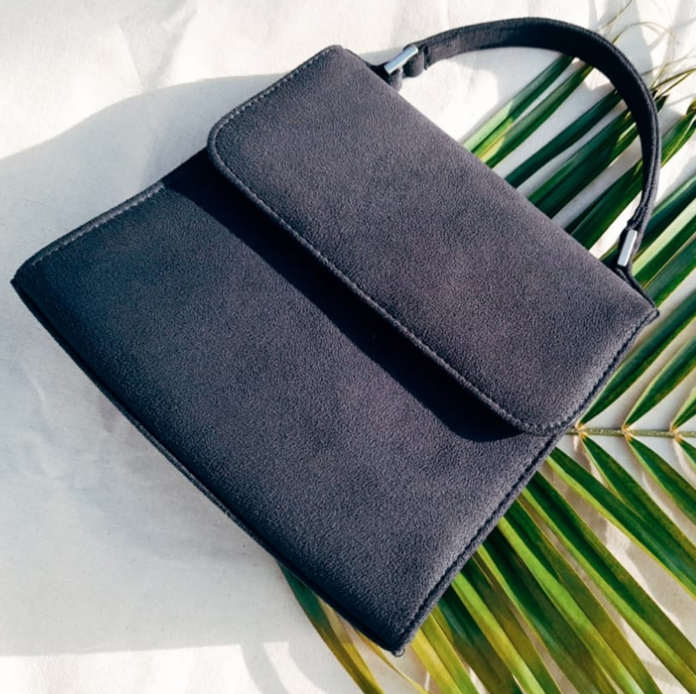 Vintage Amanda Smith 50s Navy Suede Handbag